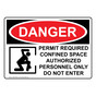 OSHA DANGER Permit Required Confined Sign With Symbol ODE-25246