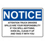 OSHA NOTICE Attention Truck Drivers Spills Are Your Sign ONE-31964