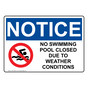 OSHA NOTICE No Swimming Pool Closed Due Sign With Symbol ONE-34652