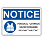 OSHA NOTICE Personal Flotation Device Required Sign With Symbol ONE-34662