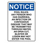 Portrait OSHA NOTICE Pool Rules: Any Person Who Has Sign ONEP-34694