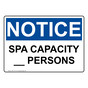 OSHA NOTICE Custom Spa Capacity - Persons Sign ONE-7774