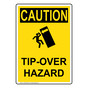 Portrait OSHA CAUTION Tip-Over Hazard Sign With Symbol OCEP-9496