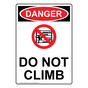 Portrait OSHA DANGER Do Not Climb Sign With Symbol ODEP-14013