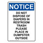 Portrait OSHA NOTICE Do Not Dispose Of Diapers In Restroom Sign ONEP-37097