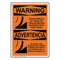 English + Spanish OSHA WARNING Chock Wheels Of Truck Or Trailer Sign With Symbol OWB-1685