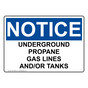 OSHA NOTICE Underground Propane Gas Lines And/Or Tanks Sign ONE-35688