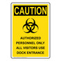 Portrait OSHA CAUTION Authorized Sign With Symbol OCEP-25243