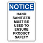 Portrait OSHA NOTICE Hand Sanitizer Must Be Used To Sign ONEP-26599