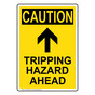 Portrait OSHA CAUTION Tripping Hazard Ahead Sign With Symbol OCEP-8525