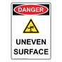 Portrait OSHA DANGER Uneven Surface Sign With Symbol ODEP-28409