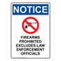 Portrait OSHA NOTICE Firearms Prohibited Sign With Symbol ONEP-35044