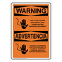 English + Spanish OSHA WARNING Arc Flash Hazard Disconnect Power Sign With Symbol OWB-7913