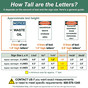 Letter Size Guide for Various Sign Dimensions