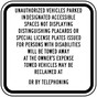 California Unauthorized Vehicles Will be Towed Sign PKE-15966