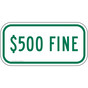 $500 Fine Sign for Parking Control PKE-20850