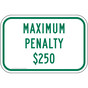 Maximum Penalty $250 Sign PKE-21030-NorthCarolina