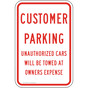 Customer Parking Sign for Parking Control PKE-22075