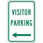Visitor Parking Sign With Left Arrow PKE-22550