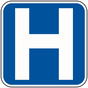 H Hospital Symbol Sign for Roadway PKE-22175