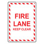 Portrait Fire Lane Keep Clear Sign NHEP-6870