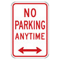 Reflective No Parking Anytime Sign With Left / Right Arrow CS104169