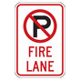 Reflective Fire Lane Sign with No Parking Symbol CS632647