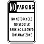 No Parking No Motorcycle Reflective Sign PKE-37108