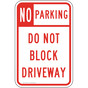 Do Not Block Driveway Sign for Parking Control PKE-15472