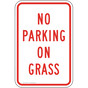No Parking On Grass Sign for Parking Control PKE-20135