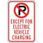 Portrait Except For Electric Vehicle Reflective Sign PKE-29152