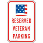 Reserved Veteran Parking Sign for Parking Control PKE-18218