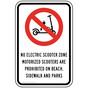 No Electric Scooter Zone Reflective Sign PKE-36996