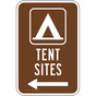 Tent Sites Left Arrow Sign for Recreation