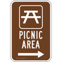 Picnic Area Right Arrow Sign for Recreation PKE-17236