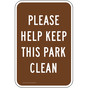 Please Help Keep This Park Clean Sign PKE-17246