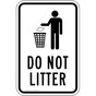 Do Not Litter Sign for Recreation PKE-17255