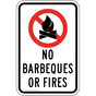 No Barbeques Or Fires Sign for Recreation