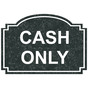 Charcoal Marble Engraved CASH ONLY Sign EGRE-15752_White_on_CharcoalMarble