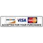 Discover VISA MasterCard Accepted Sign NHE-17979