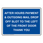 After Hours Payment & Outgoing Mail Drop Sign NHE-33973_BLU