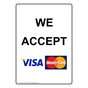 Portrait We Accept [ Visa, Mastercard ] Sign With Symbol NHEP-17965