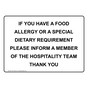 If You Have A Food Allergy Or A Special Dietary Sign NHE-37840