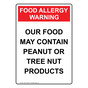 Portrait Food Allergy Warning Our Food May Contain Sign NHEP-15650