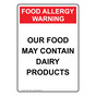 Portrait Food Allergy Warning Our Food May Contain Sign NHEP-15652