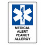 Portrait Medical Alert Peanut Allergy Sign With Symbol NHEP-37850