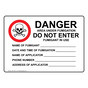 Danger Area Under Fumigation Sign NHE-27251