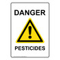 Portrait Danger Pesticides Sign With Symbol NHEP-27283