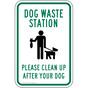 Dog Waste Station Please Clean Up After Your Dog Sign PKE-16724