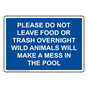 Please Do Not Leave Food Or Trash Overnight Sign NHE-34118_BLU
